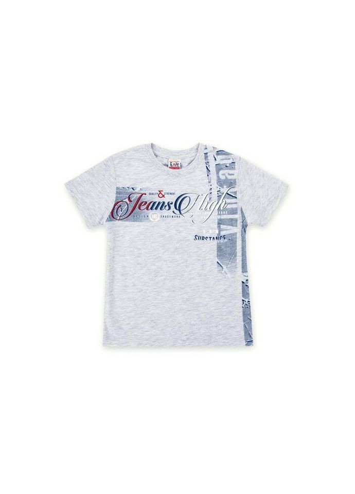 Серая демисезонная футболка детская "jeans high" (8757-116b-gray) Breeze