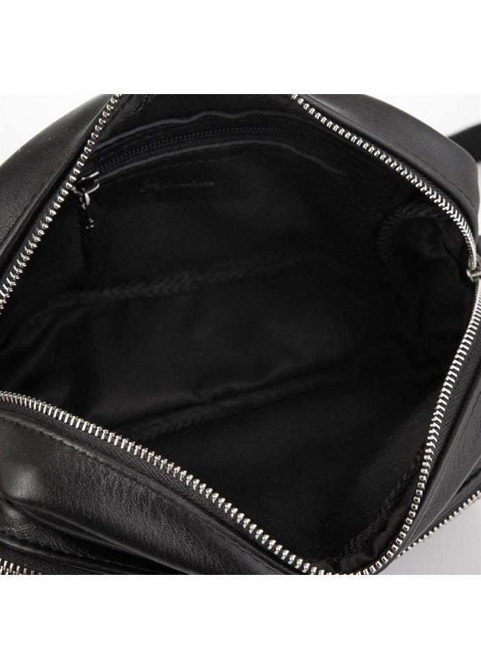 Сумка крос-боді через плече для документів та для телефону чоловіча з натуральної шкіри маленька Чорний 37108 TARWA (353688810)