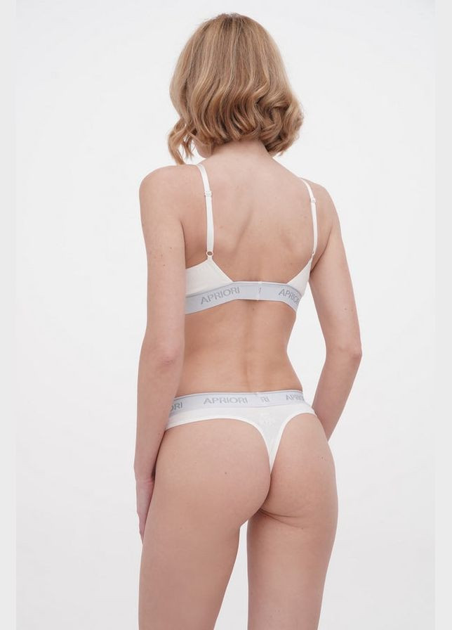Бавовняні трусики стрінги Apriori AU-0102 Thongs champagne (296570250)