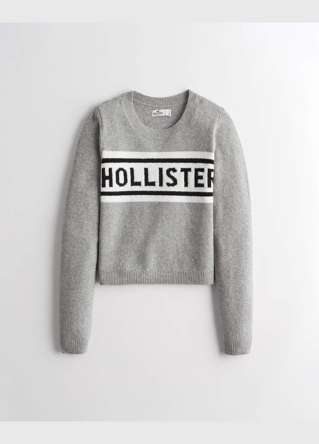 Серый демисезонный свитер женский - свитер hc8162w Hollister