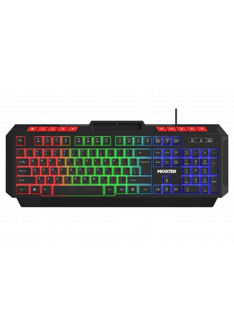 Ігрова клавіатура KBG-UML-02B-UA, мультимедіа, підсвічування, чорна Maxxter (333824862)