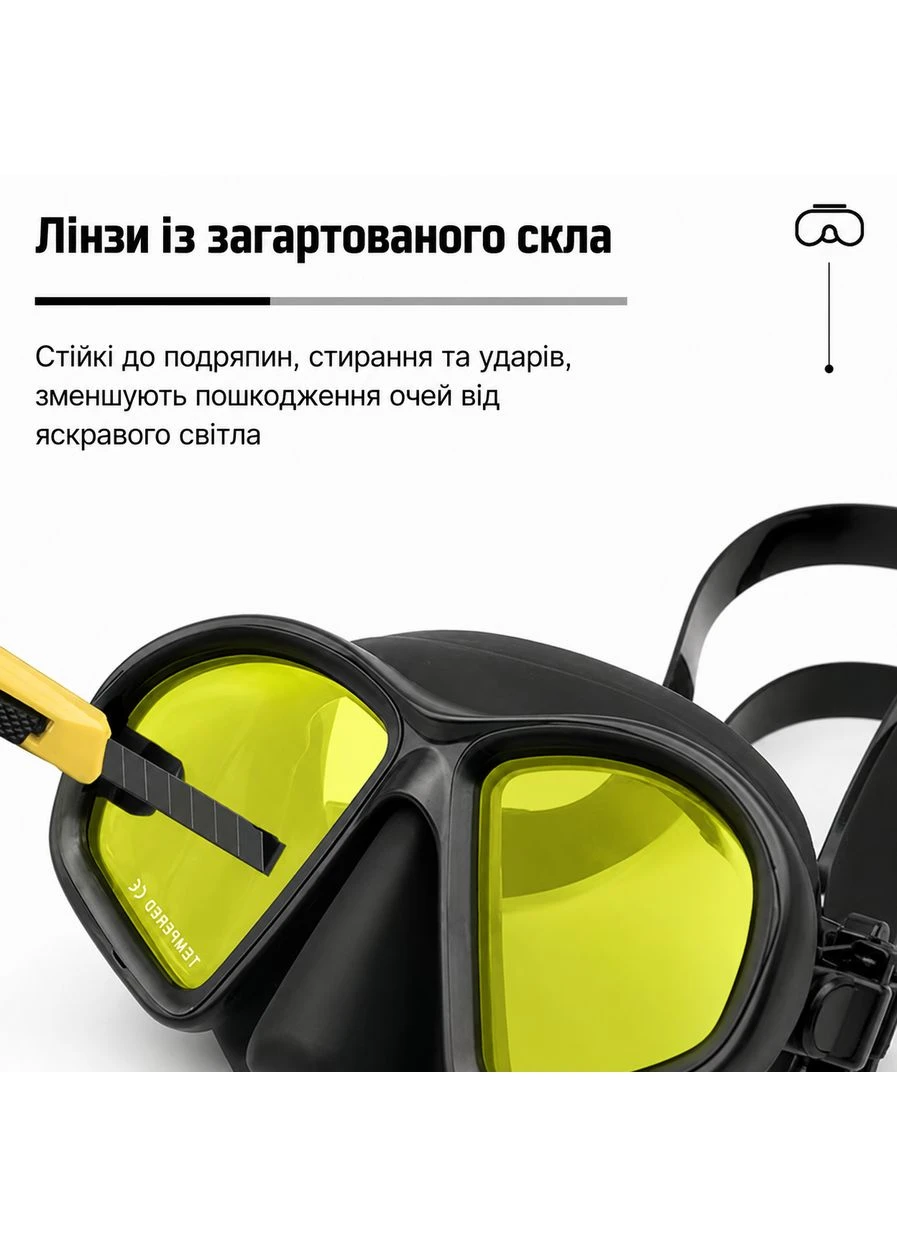 Профессиональный очки для дайвинга и снорклинга для взрослых для малого лица, с желтыми линзами Другое Издательство (394190889)