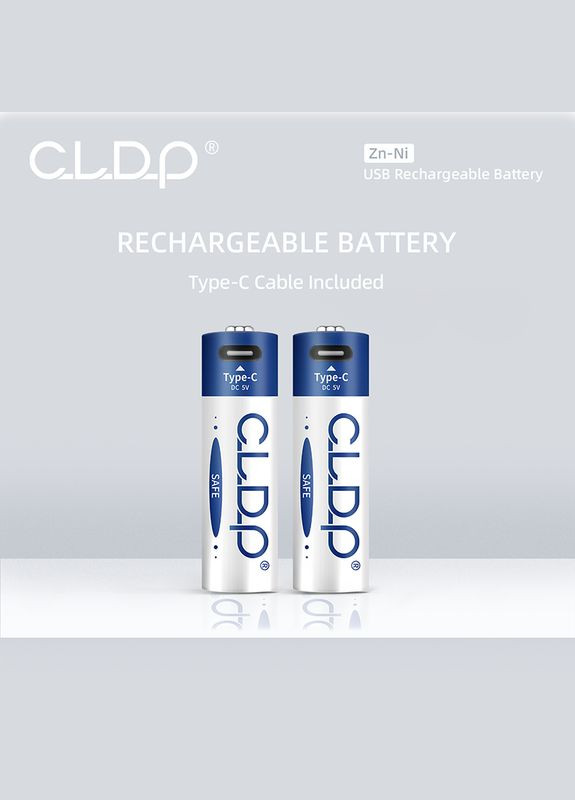 Аккумулятор NiZn AAA 1.6V 500mWh TypeC USB DP 2 шт CL (303334362)