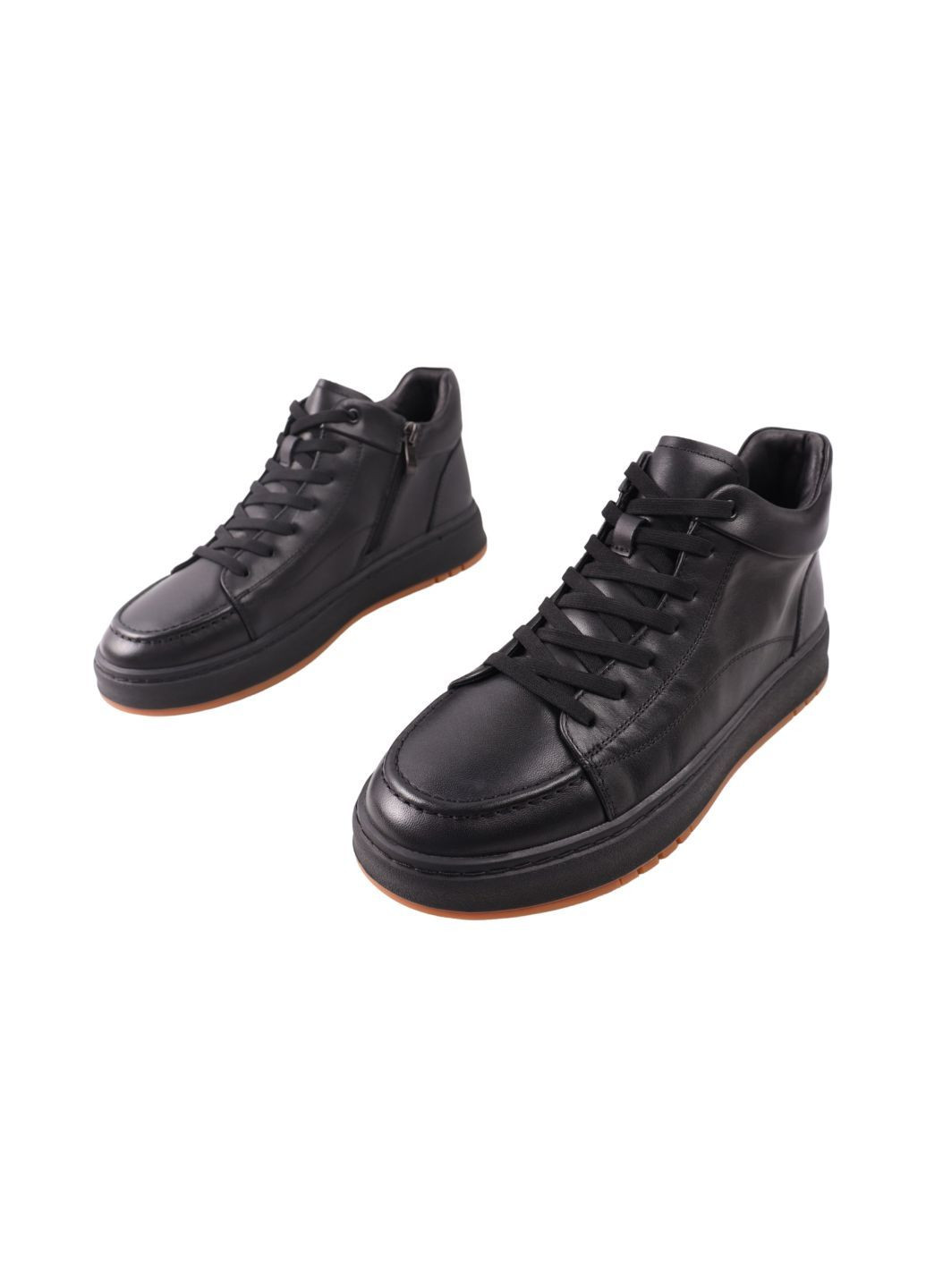 Черные ботинки мужские черные натуральная кожа Brooman