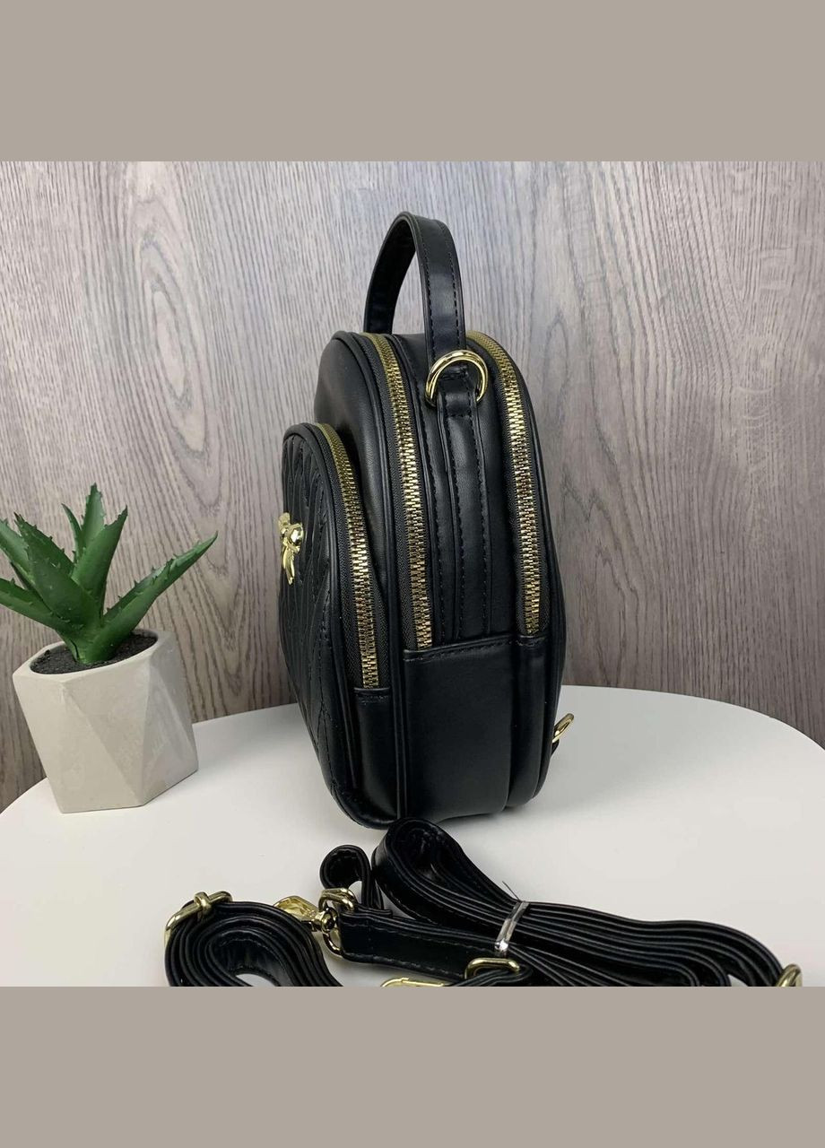 Жіночий міні рюкзак сумка 2 в 1 Чорний No Brand (301083329)