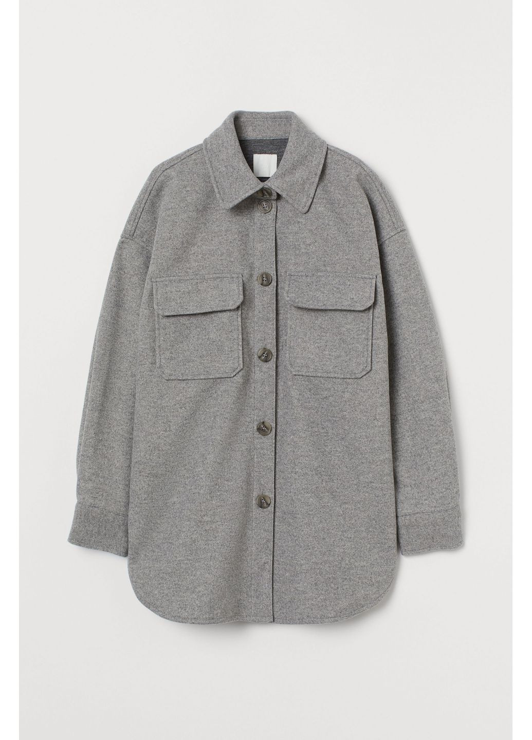 Темно-серая демисезонная куртка-рубашка H&M