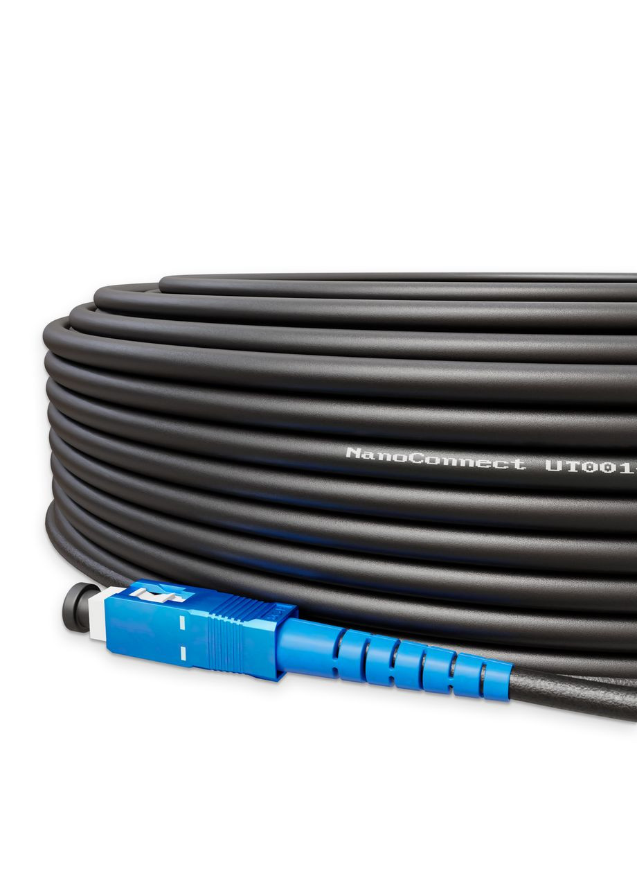 Патч-корд зовнішній самонесучий ADSS SC/UPC-SC/UPC Чорний HDPE, Singlemode G.652.D (SM), Simplex, 4,4мм - 100 м NanoConnect (299337815)