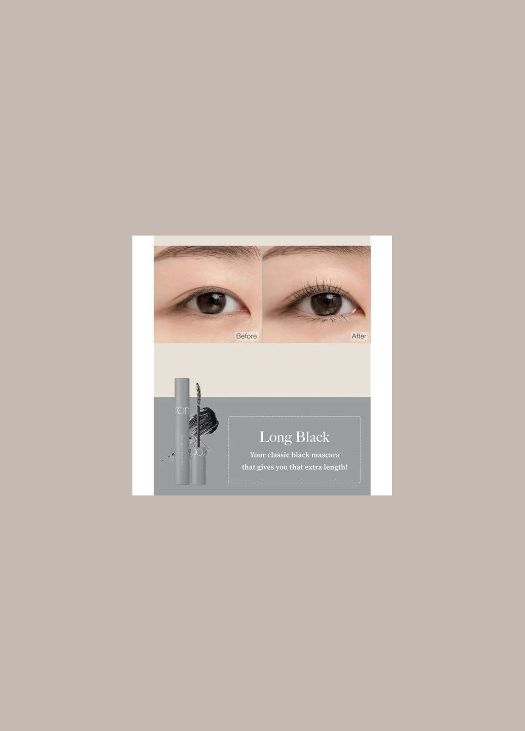 Удлинительная тушь Han All Fix Mascara Long Black L01, 7 г Rom&nd (300171741)