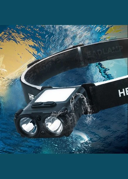 Фонарь налобный SH-T808-2XPE-20SMD-white/red с датчиком движения, мощный налобный фонарь для рыбалки No Brand (380281829)