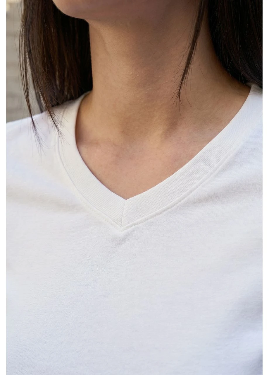Женская футболка стаф белая базовая однотонная rs white Seli Staff - (395646976)