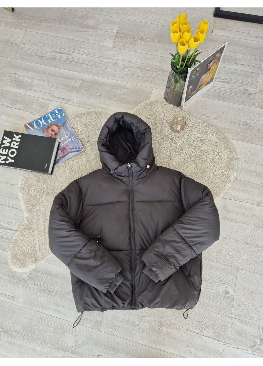 Графитовая зимняя куртка женская тёплая Style Point