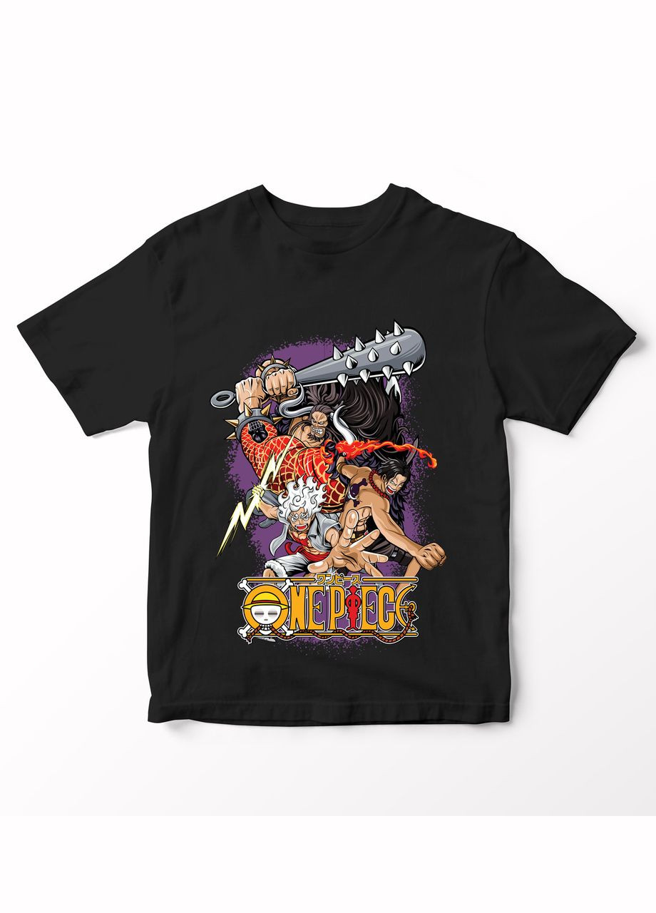 Черная футболка с аниме принтом one piece - 60 No Brand