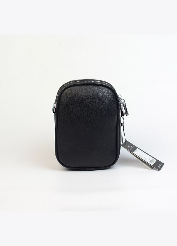 Міні сумочка жіноча для телефону чорна вертикальна на три відділення Alex&Mia (338182402)