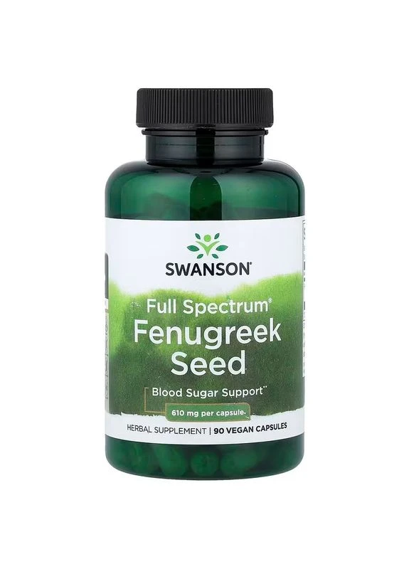 Пажитник, насіння, Fenugreek Seed,, 90 веганських капсул (610 мг на капсулу) Swanson (382398591)