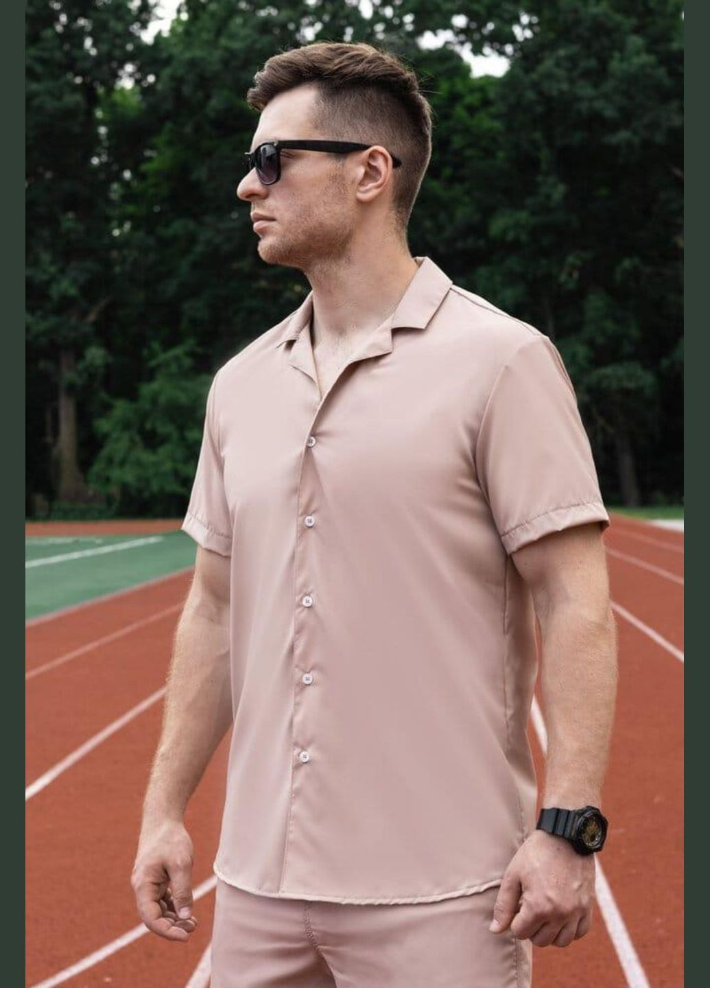 Бежевая рубашка No Brand