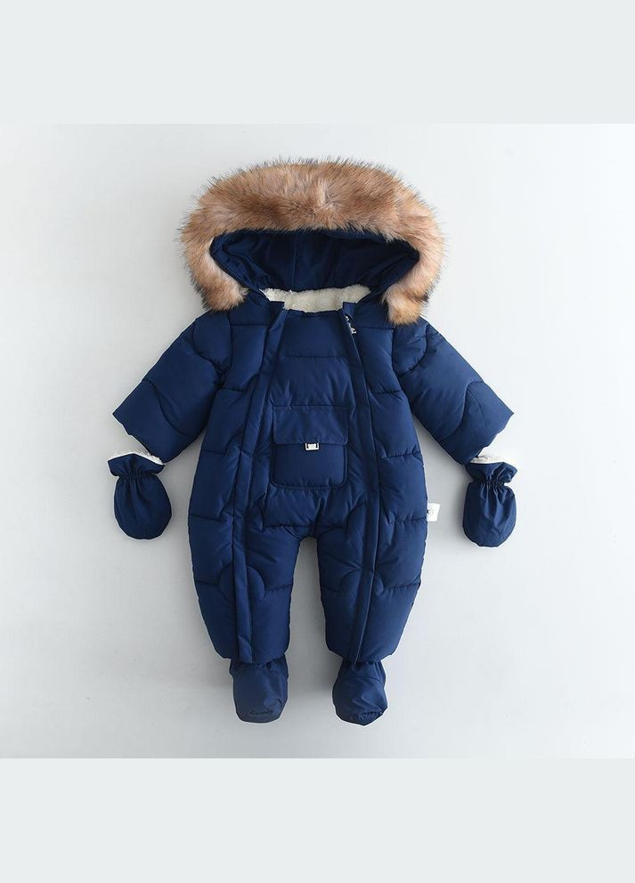 Детский демисезонный сплошной комбинезон для новорожденных арт 7279/1 Синий No Brand (314740978)