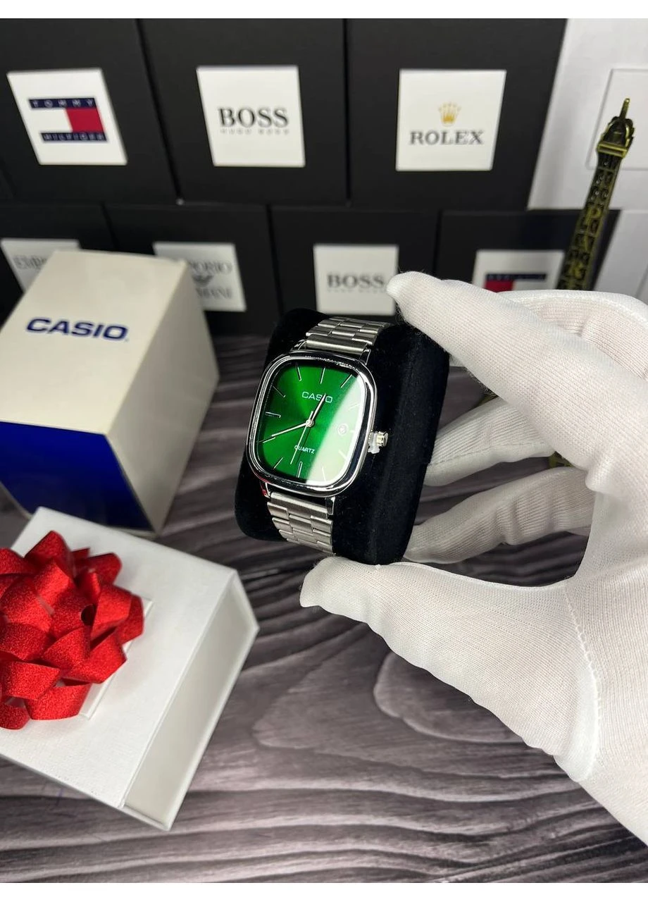 Наручные часы Casio A-168 Silver/Green B145 No Brand А-168 (376278117)