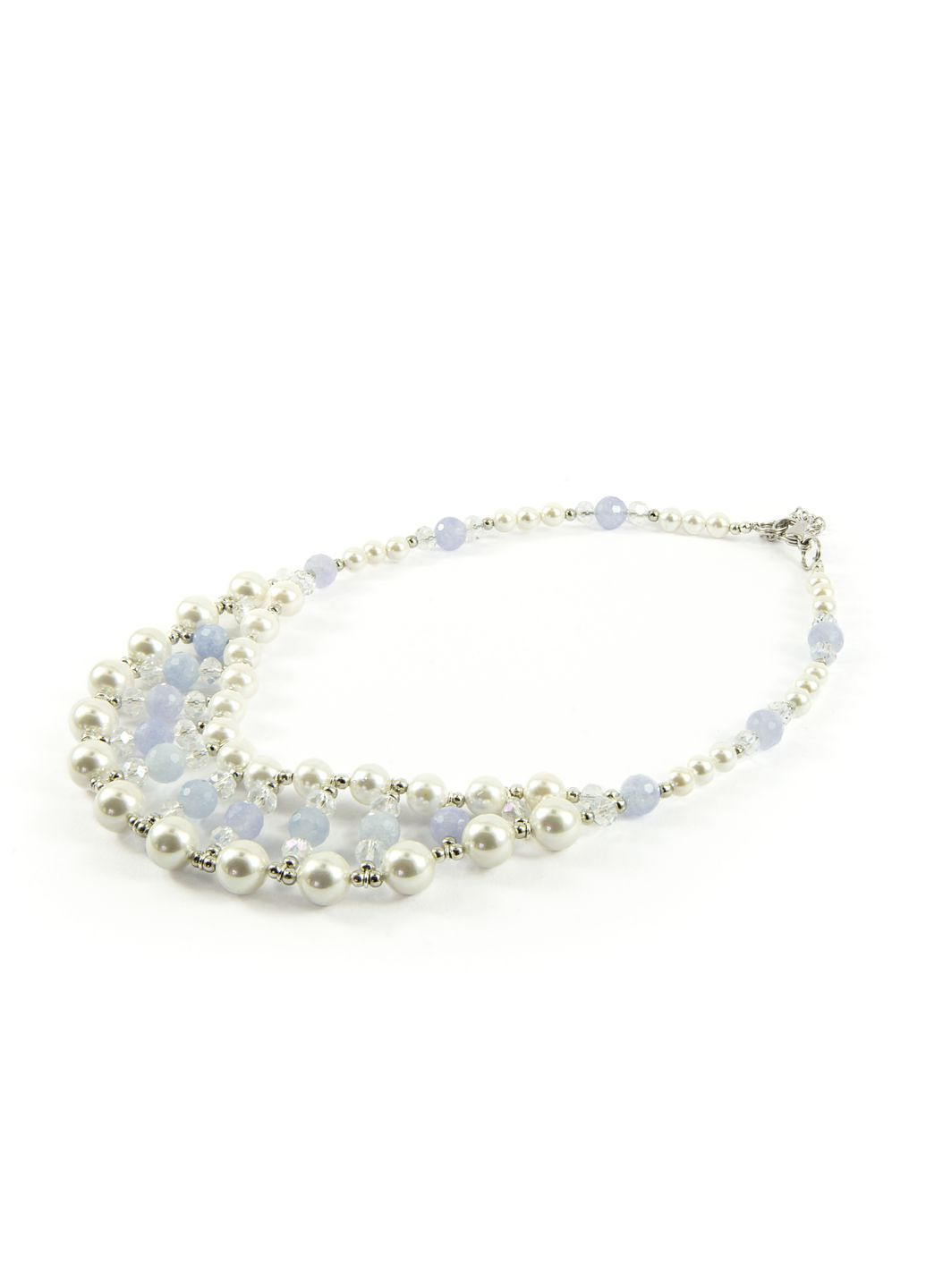 Ожерелье "Сказочное плетение" Аквамарин, Майорк Fursa fashion (330752106)