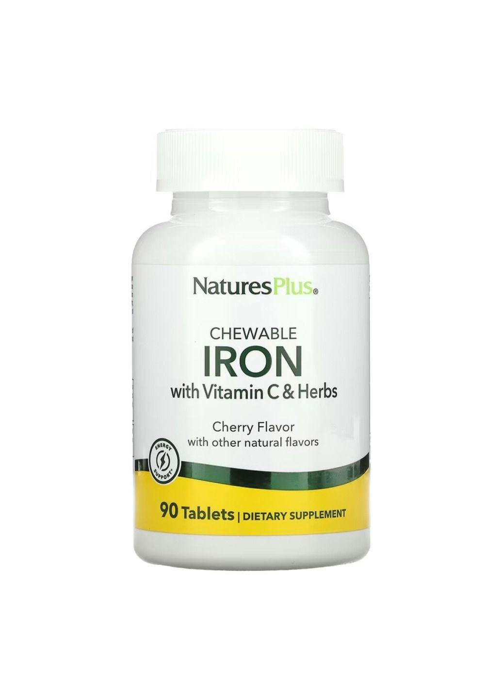 Добавка Iron 27 mg with Vitamin C Herbs - 90 tabs Natures Plus (297582131)