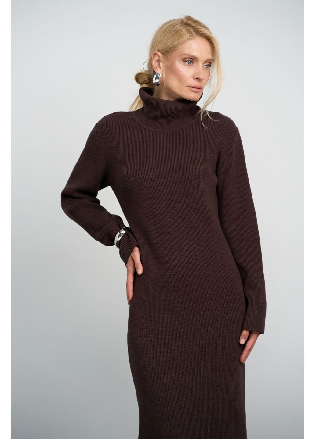 Темно-коричневое платье 2864 Triko Bakh