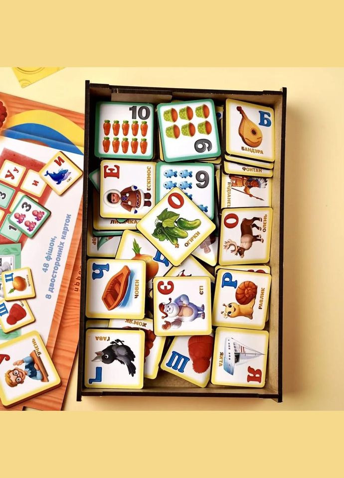 Настільна гра Лото "Абетка і цифри" (ПСД250) PSD250, 48 фішок No Brand (330608161)