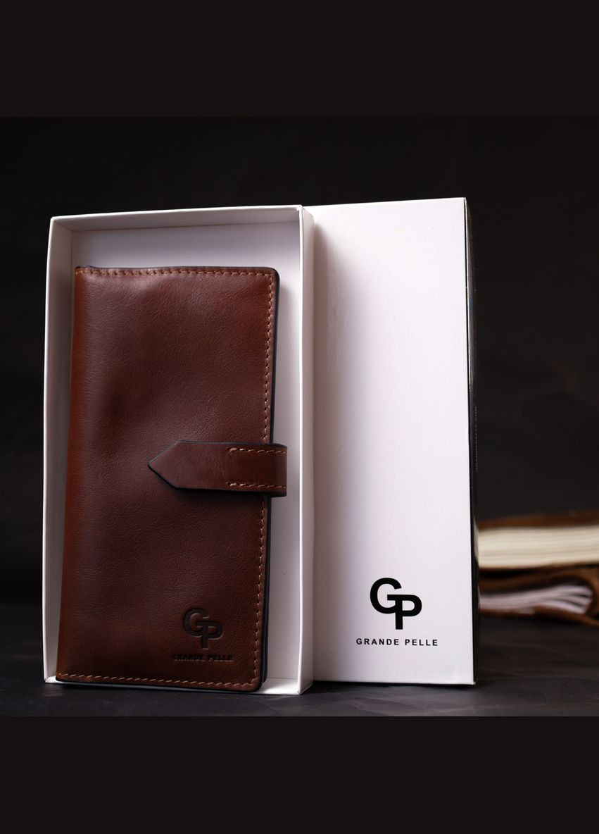 Гаманець чоловічий шкіряний 11660 Коричневий Grande Pelle (306882168)