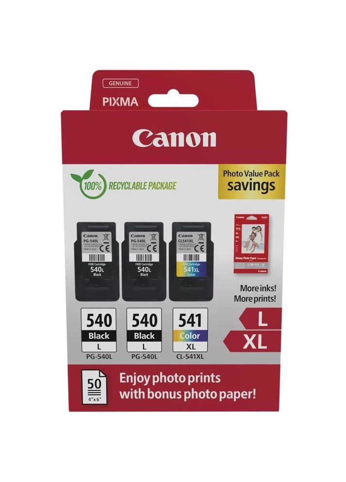 Картридж PG-540 Multipack PG-540L*2/CL-541XL 2xBK, Color + GP-501 Glossy Paper (5224B015) Canon (391738217)