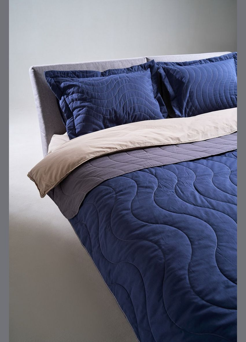 Набор хлопковый Silensa одеяло простынь наволочки синий двуспальный SoundSleep (292653446)