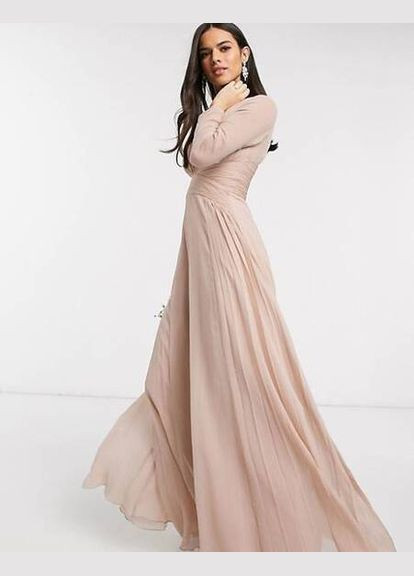 Пудрова святковий сукня Asos однотонна