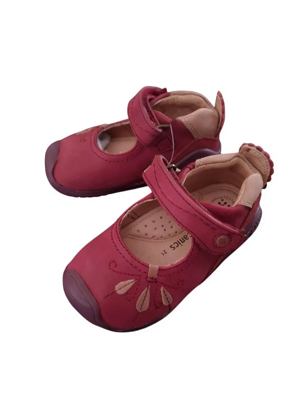 Бордовые туфли кожаные для девочки 121142 бордовый Biomecanics