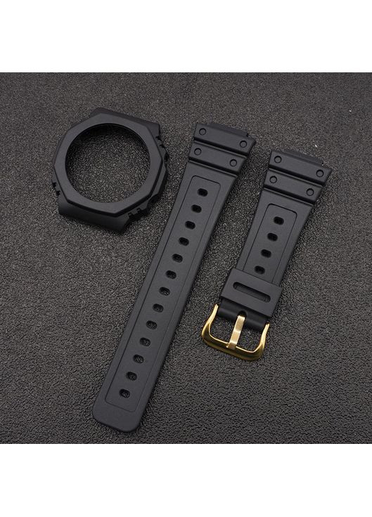 Ремінець та безель для Casio G-Shock чорний каучук для чоловіків жінок унісекс стильний комплект ProDobro (367267049)