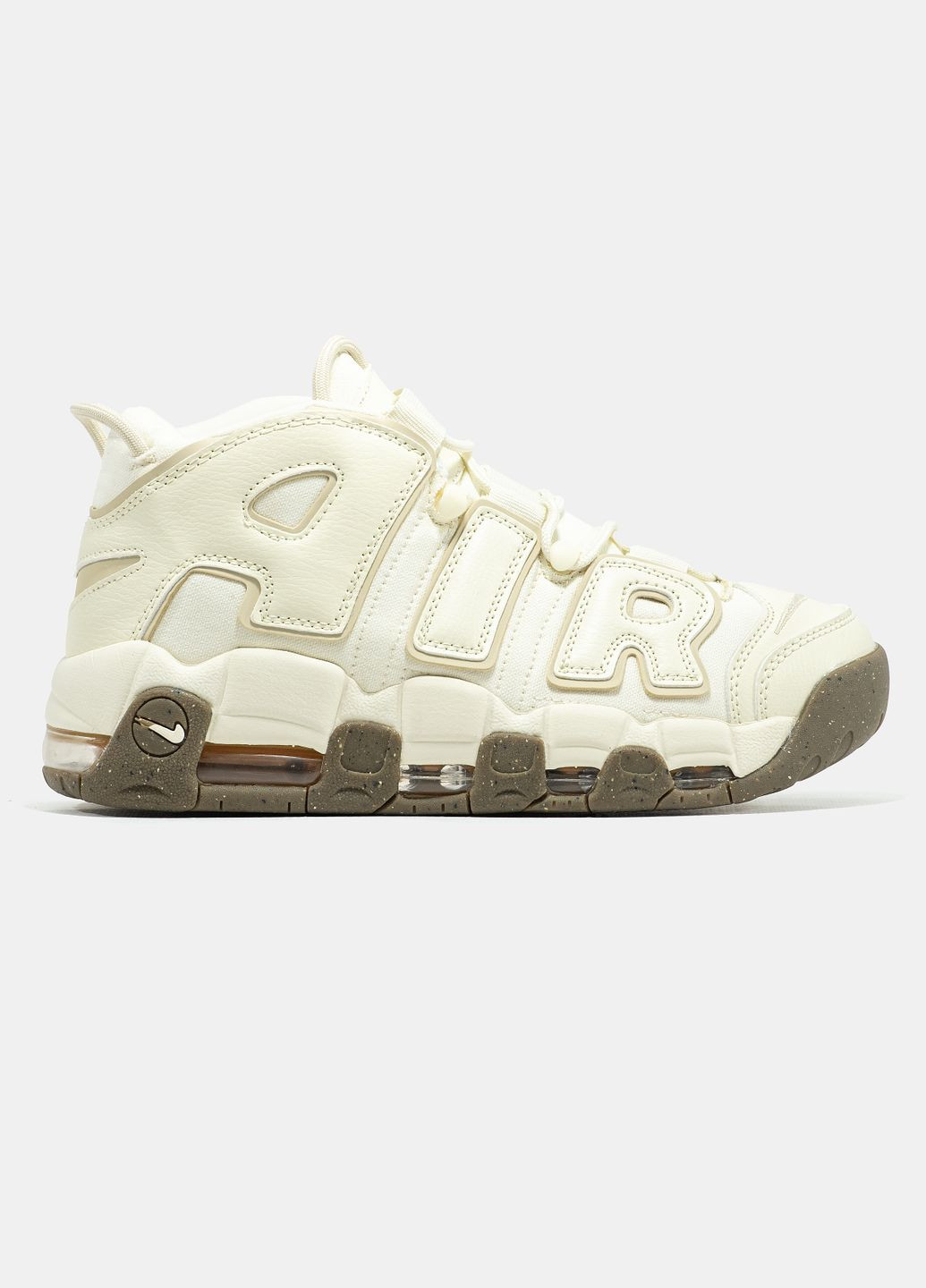 Бежевые демисезонные кроссовки мужские и женские nike air more uptempo | найк аир мор аптемпо бежевые No Brand