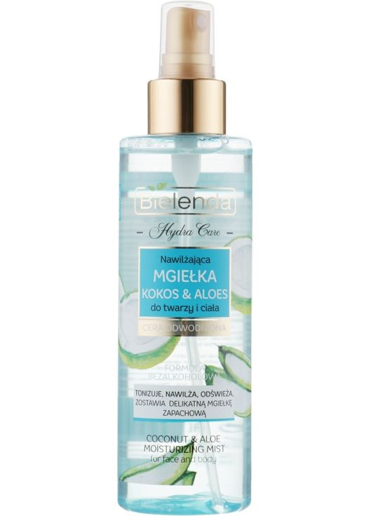 Зволожувальний міст для обличчя і тіла "Кокос і алое" Hydra Care Coconut and Aloe Moisturizing Mist 200ml (420893-31022557) Bielenda (368666112)