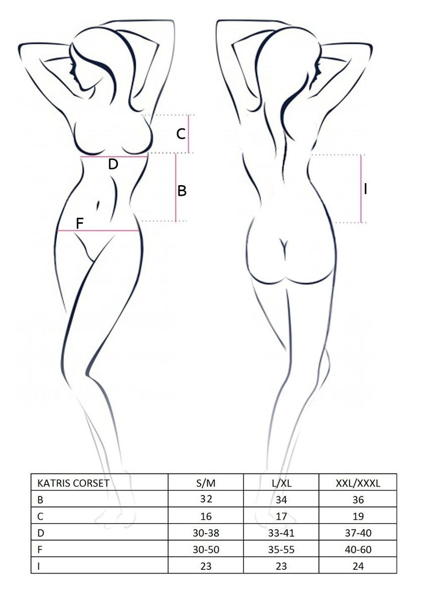 Корсет з пажами для панчох та стрінги KATRISS чорний, Passion (331170930)