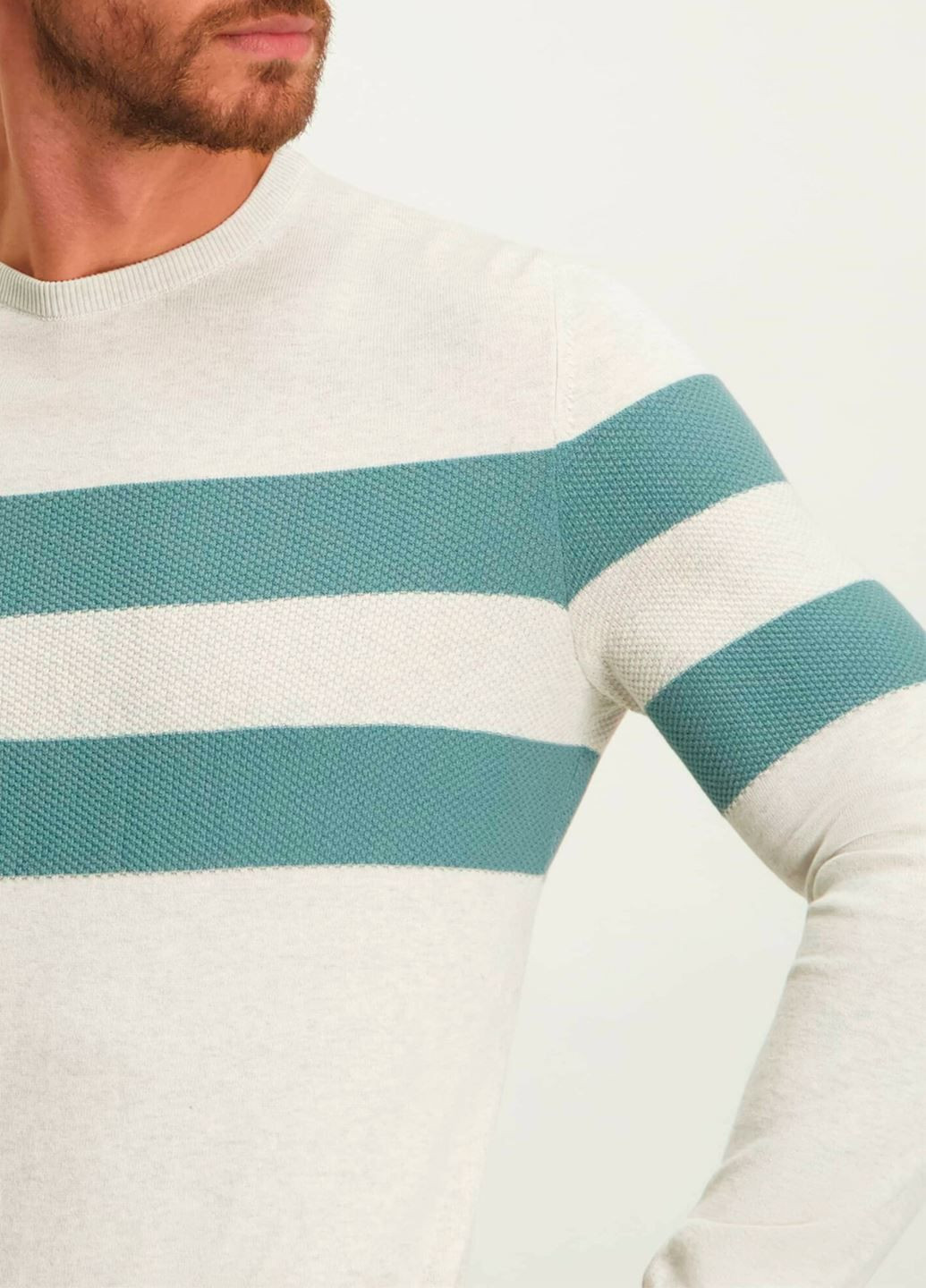 Бежевий демісезонний чоловічий светр джемпер State of Art