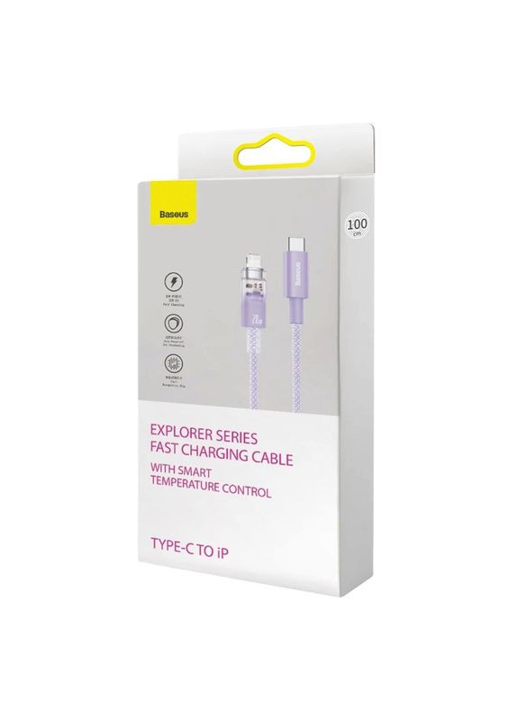 Кабель Explorer Series Fast Charging Cable with Smart Temperature Control Type-C to iP 20W 1m Purple Baseus (368698375)