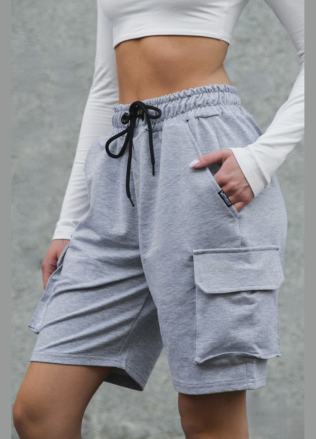 Жіночі Трикотажні Шорти Gate Reflective Melange Without (337115829)