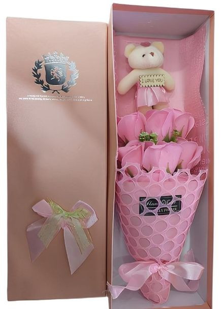 Подарочный букет из роз ароматизированное мыло с игрушкой (2091116719) No Brand (328920797)