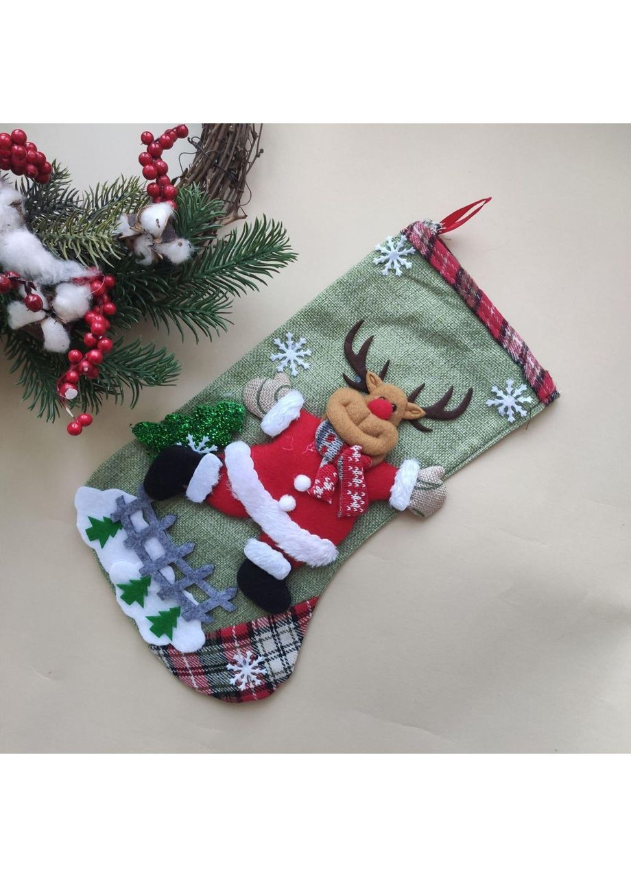 Чобіток новорічний для подарунка, декору 30 см No Brand (369144428)