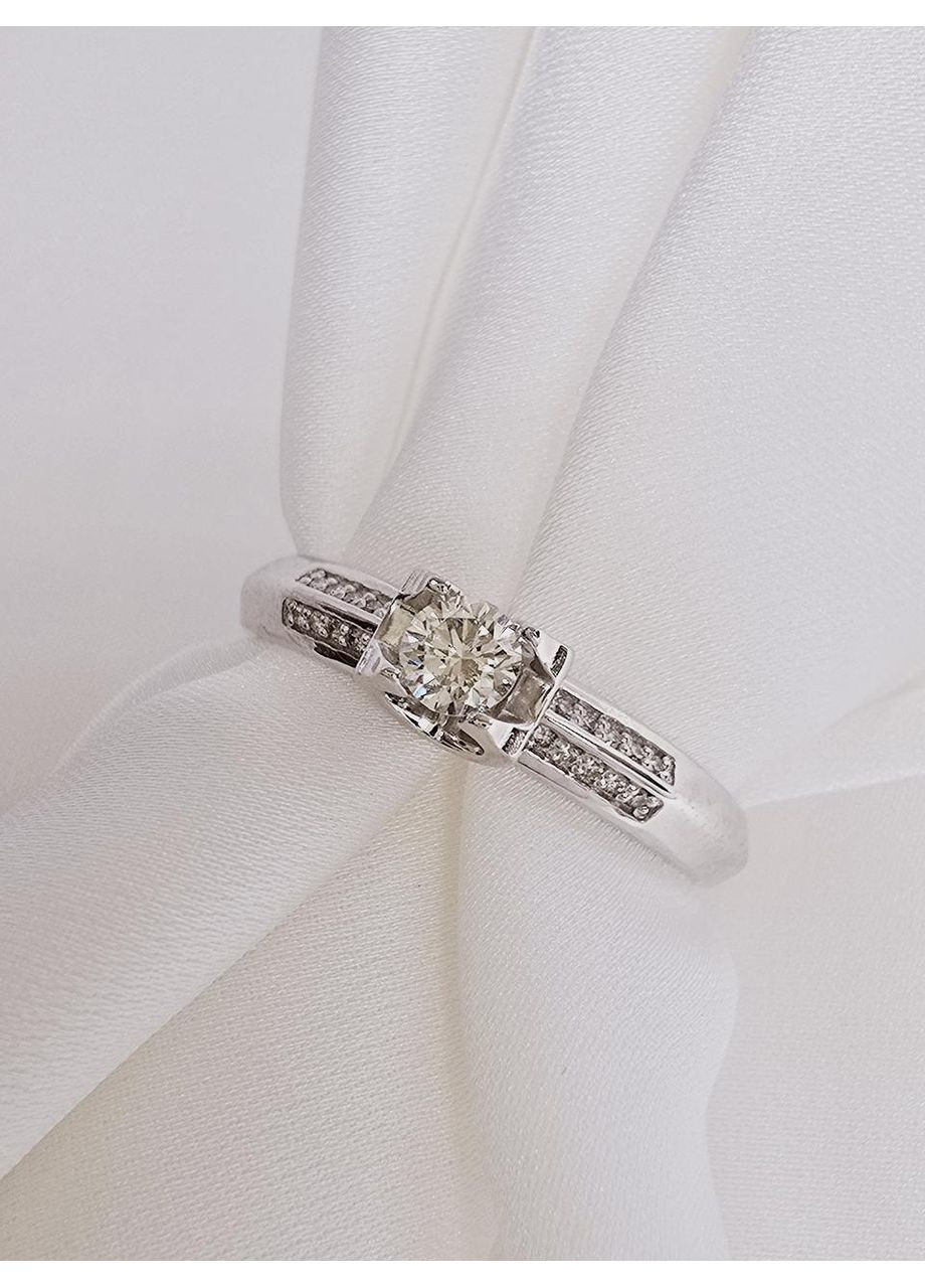 Золотое кольцо с бриллиантами, белое золото 585 пробы (17,5р). SOVA jewelry house (368778952)