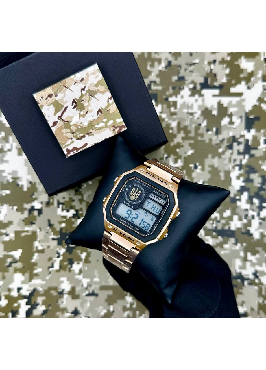 Наручний годинник Тризуб Розове Золото для чоловіків і жінок з будильником та календарем ProDobro (367267786)