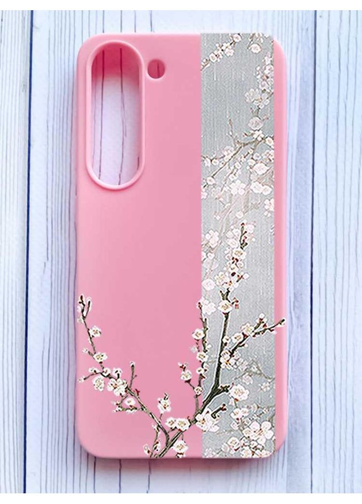 Матовий рожевий чохол на Samsung Galaxy S23 Квітуча сакура (принт 285) Creative (355394483)