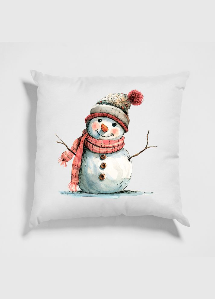 Декоративная подушка с новогодним принтом "Снеговик" Push IT Кавун (316096166)