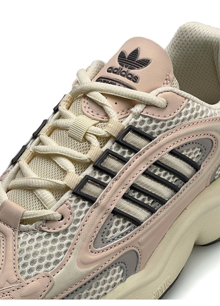 Кроссовки женские Adidas White Pink Beige No Brand Originals Ozmillen розовые демисезоны (307008772)