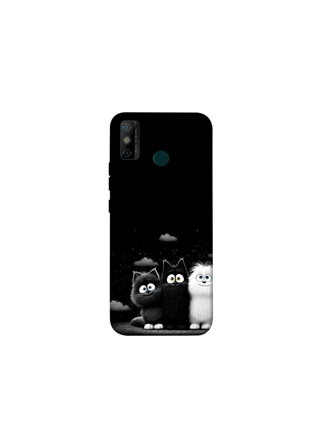 Чехол на TECNO Spark 6 Go Three Cats Frontalka (379659744)