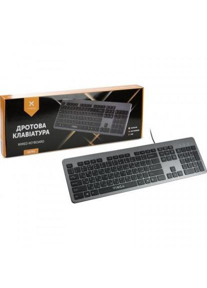 Клавіатура Vinga kb735 black-grey (268146039)