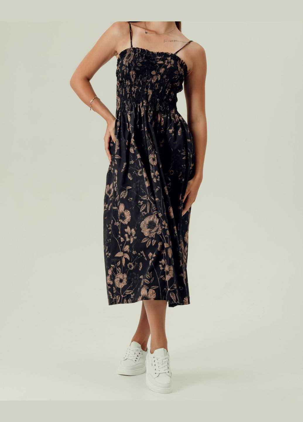 Летний женский сарафан черный Dilvin