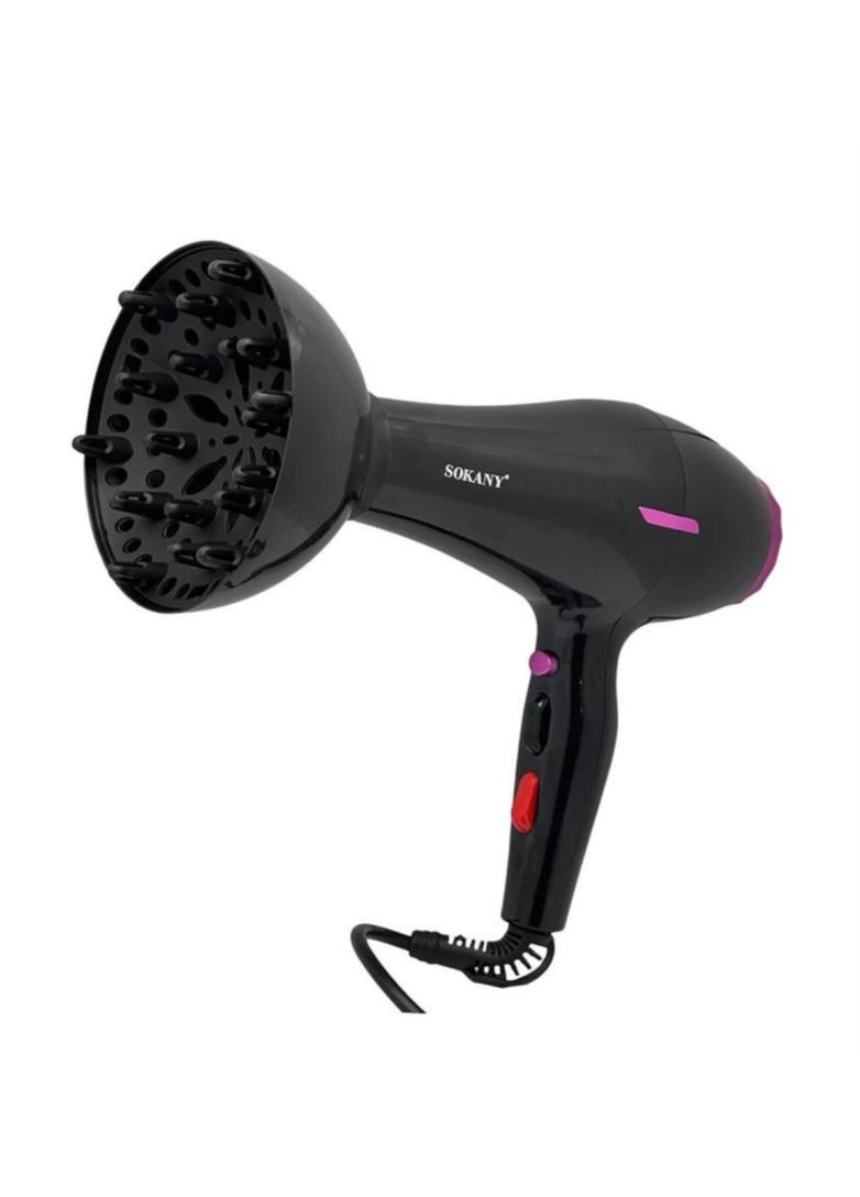 Фен для сушіння волосся Sokany SK-14002 концентратор дифузор 2 швидкості 2 режими роботи Чорний 2400 Вт No Brand (345701957)