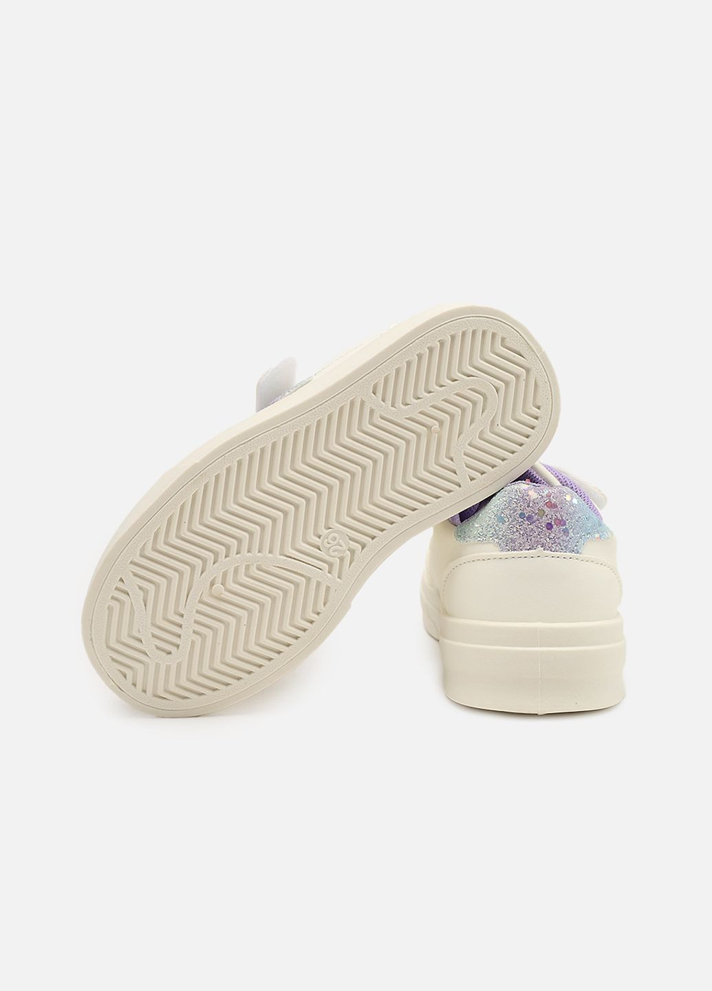 Молочные кеды для девочки, на плоской подошве цвет молочный цб-00273752 Kimboo