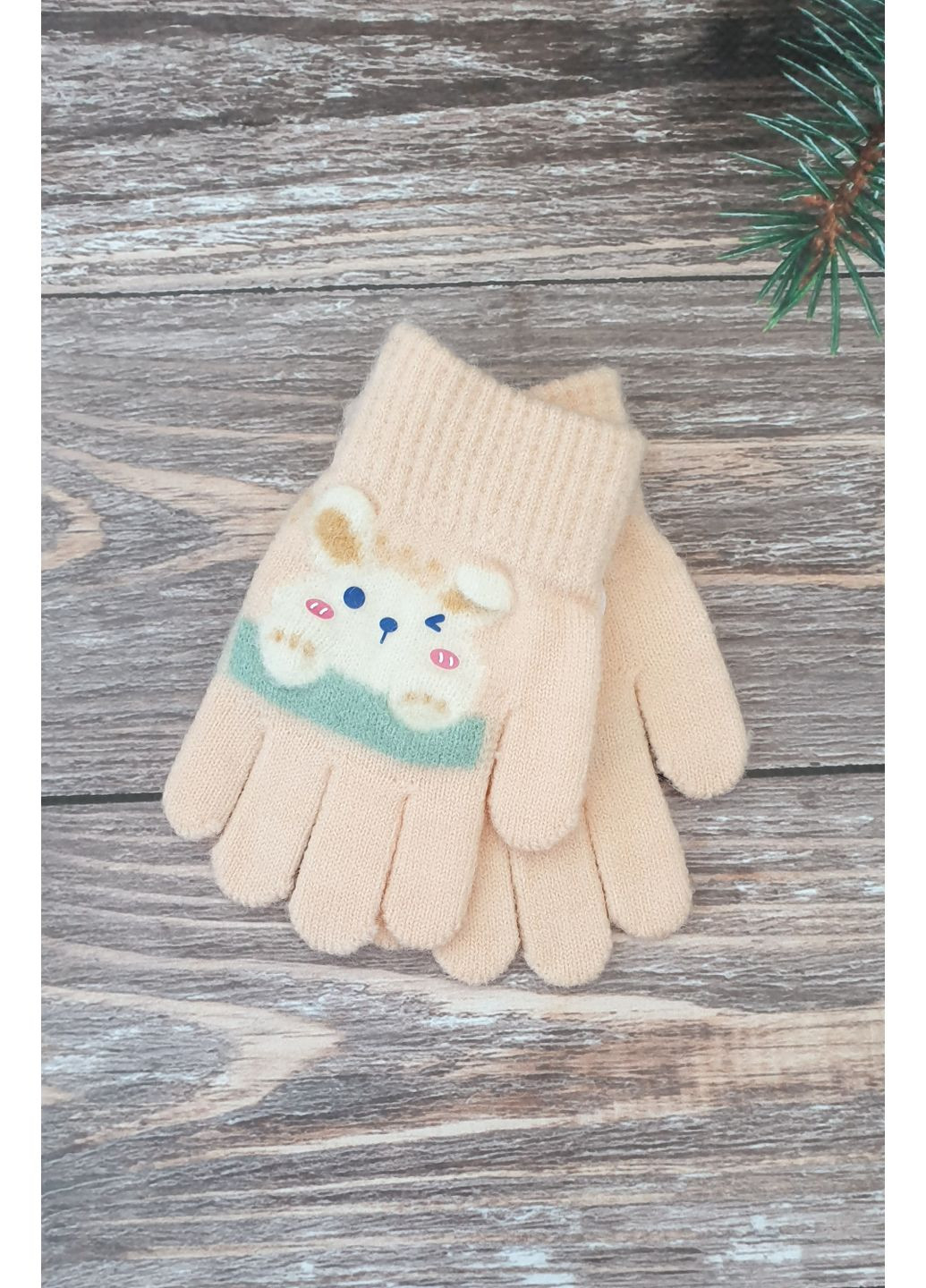 Дитячі одинарні в’язані рукавиці для дівчат No Brand (356079394)